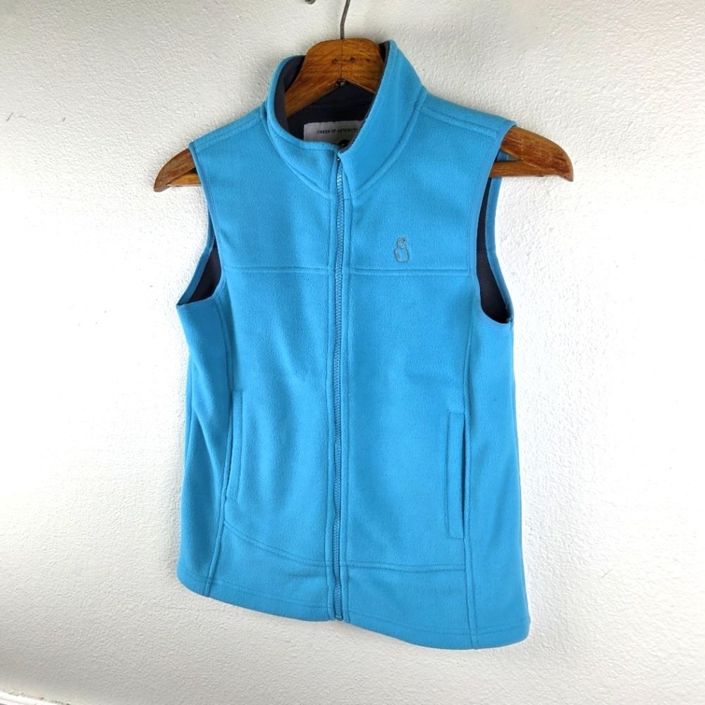 Women's Emperor Penguin Fleece Light Blue Base Layer Fleece Vest Size Small - Picture 2 of 9